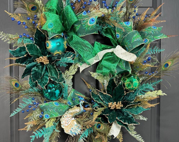 PEACOCK CHRISTMAS WREATH