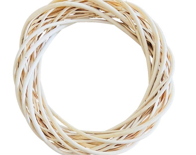 Grapevine Wreath 11.8 Inches Natural Color Round Handcrafted Wooden Twig  Door Garland Wedding Decoration,