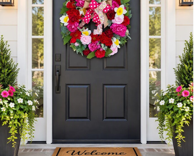 All-Season Wreath – Elegant Floral Front Door Decoration
