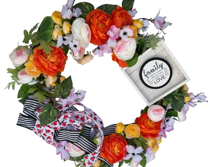 Front Door wreath, Farmhouse Decor