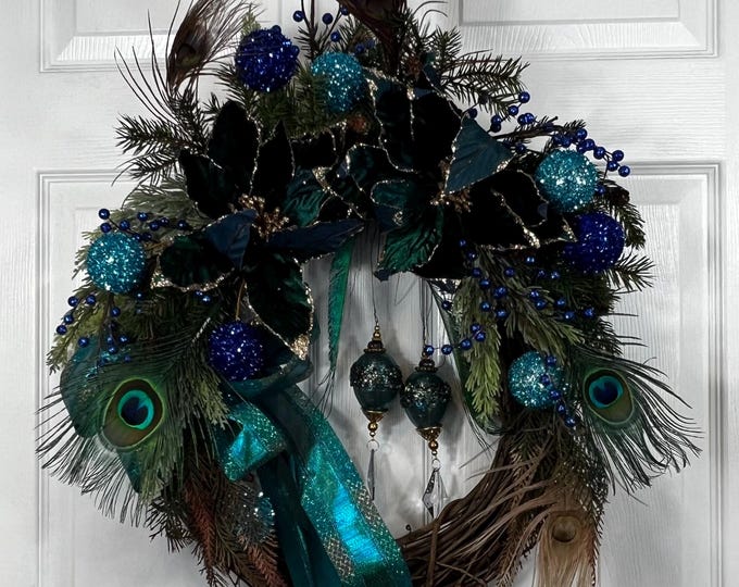 PEACOCK CHRISTMAS WREATH