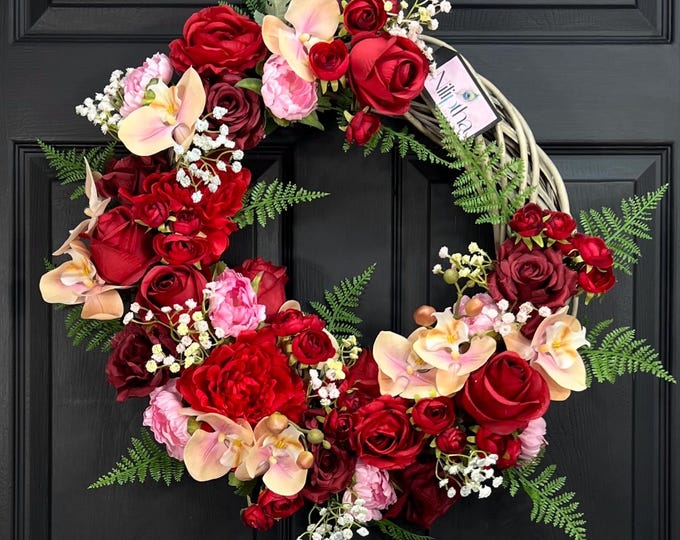 SPRING & SUMMER WREATH, Garland, Home Decor, Floral,