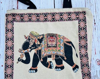 Tote Bag elephant design reusable shopping and daily caring bag