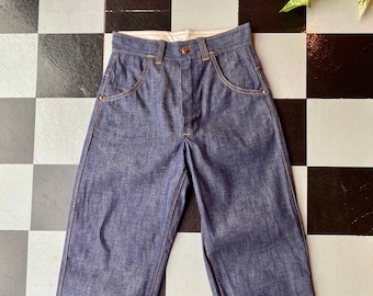 1960s High Waisted Unbranded Jeans | 24" x 28.5"