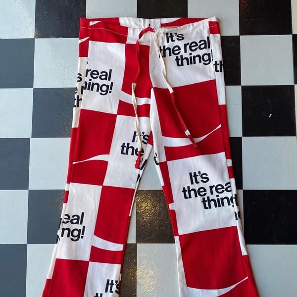 1970s Rare Collectable Flared Coca-Cola Pants | 32" x 31"