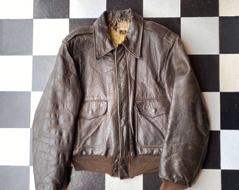 1950s Weather Wise Horsehide A2 Style Bomber | Size Small