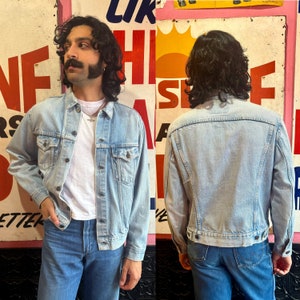 1980s Levi&#39;s 75505 Light Wash Denim Jacket | Size 44