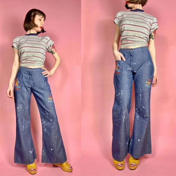 1970s Low Rise Jeans - Etsy