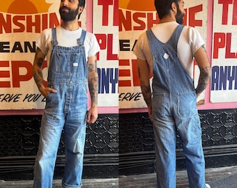 70s Vintage Big Mac Workwear Overalls / Light Blue Cotton Denim