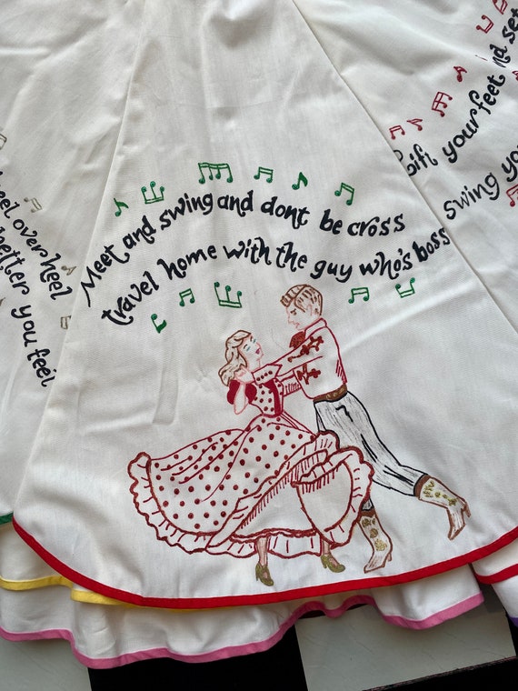 1970s does 1950s Hand Painted Square Dancing Skir… - image 7