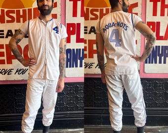 1960s Auqa-Nots Baseball Uniform Set | Men's Small, Women's Medium