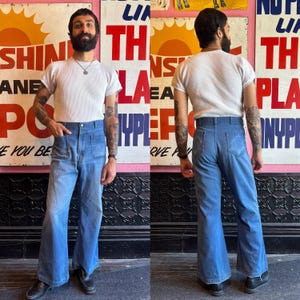1970er Jahre Seefahrer Latzhose Matrosen Jeans | 35 &quot;Taille x 30&quot; Schrittlänge