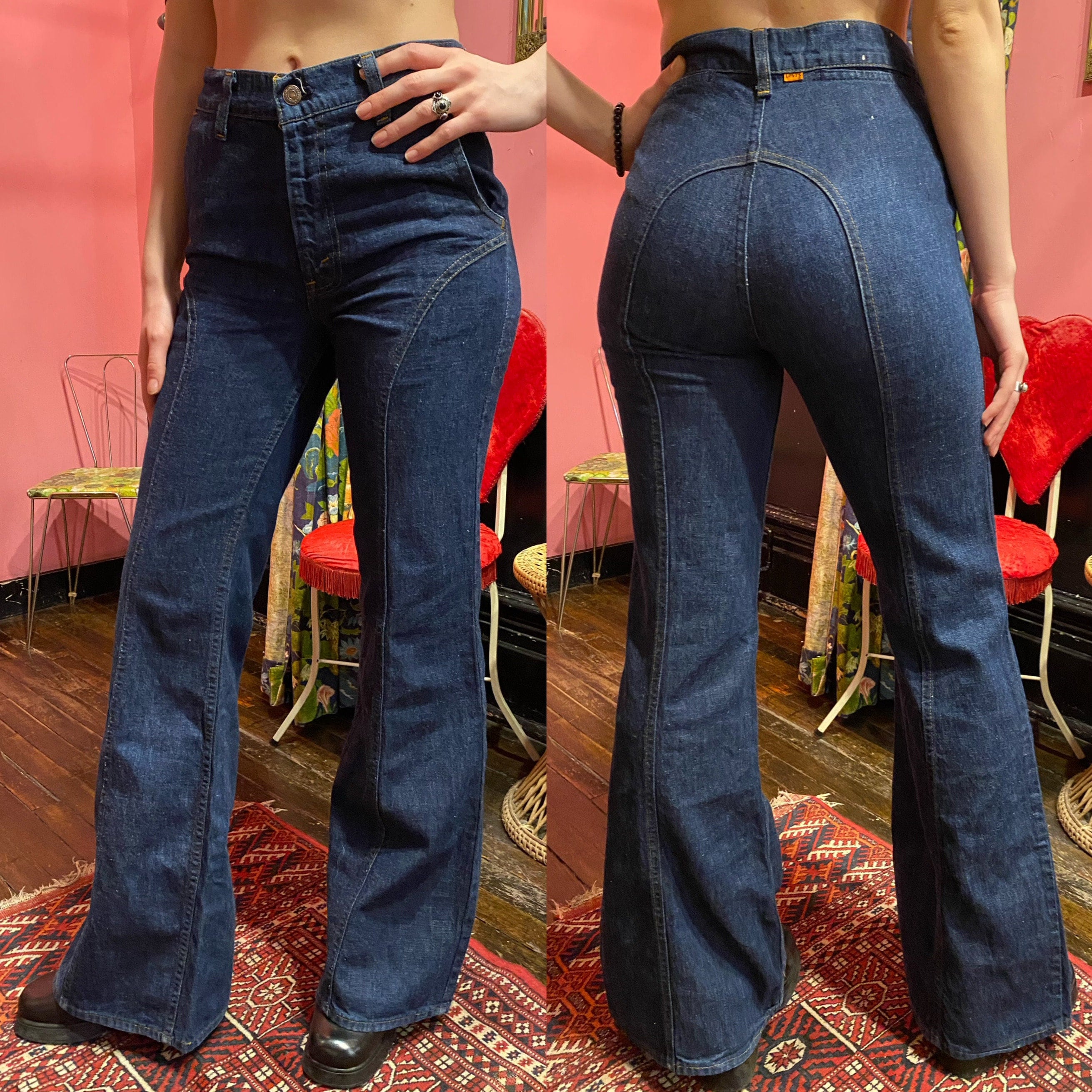 1970s outer vimits Bell bottom zip-