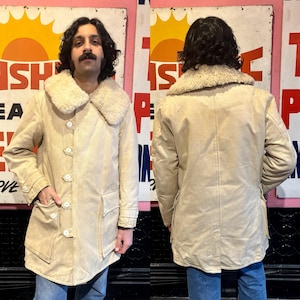 1940s Swedish Army M1909 Military Shearling Parka Overcoat