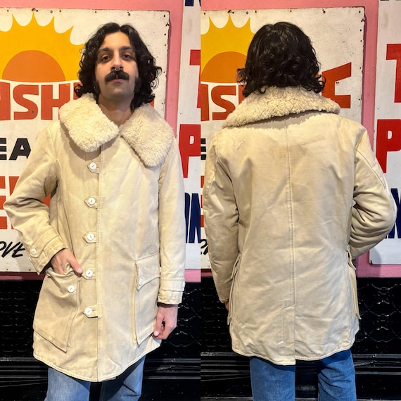 ジャケット・アウター 40s Swedish Army M1909 Mouton Coat Vintage 1940s WW2 Era Swedish Army M1909 Heavy Sheepskin
