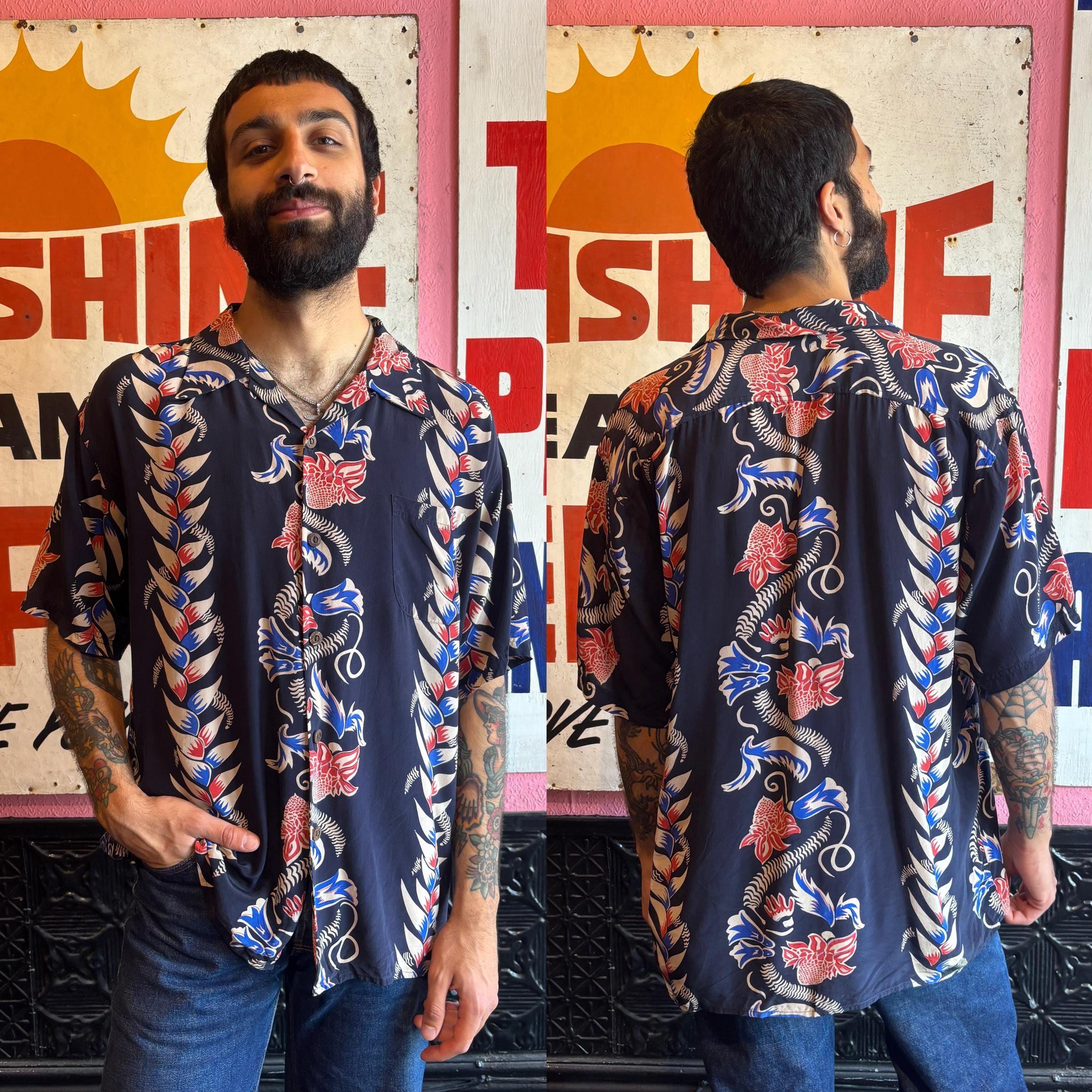 1950s Silk Shirt - Etsy UK
