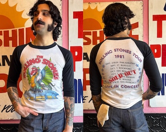 Rare 1981 Rolling Stones x ZZ Top Tour T-Shirt | Size Medium