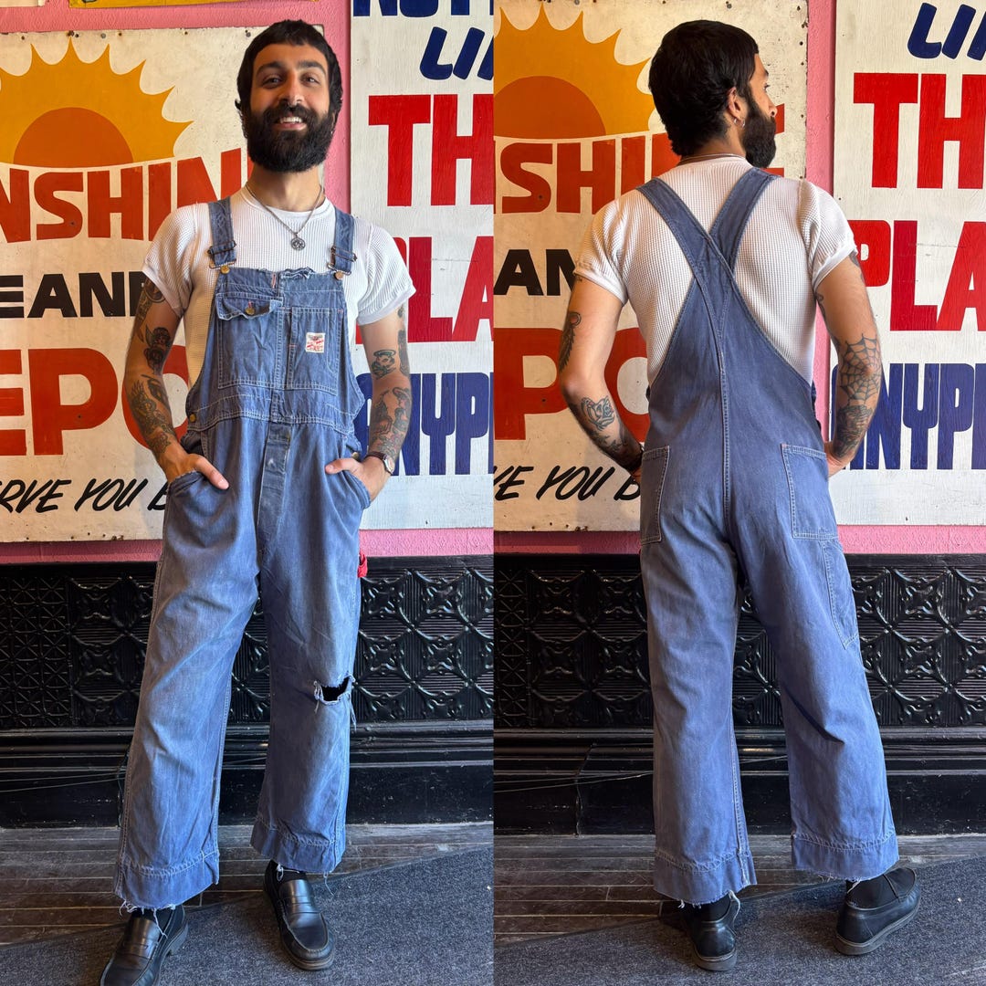 Rare Late 1950s/early 1960s GWG Red Strap Denim Overalls | 37