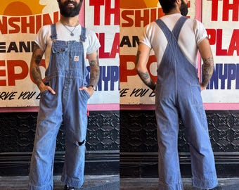 Rare Late 1950s/Early 1960s GWG Red Strap Denim Overalls | 37" Waist, 26" Inseam