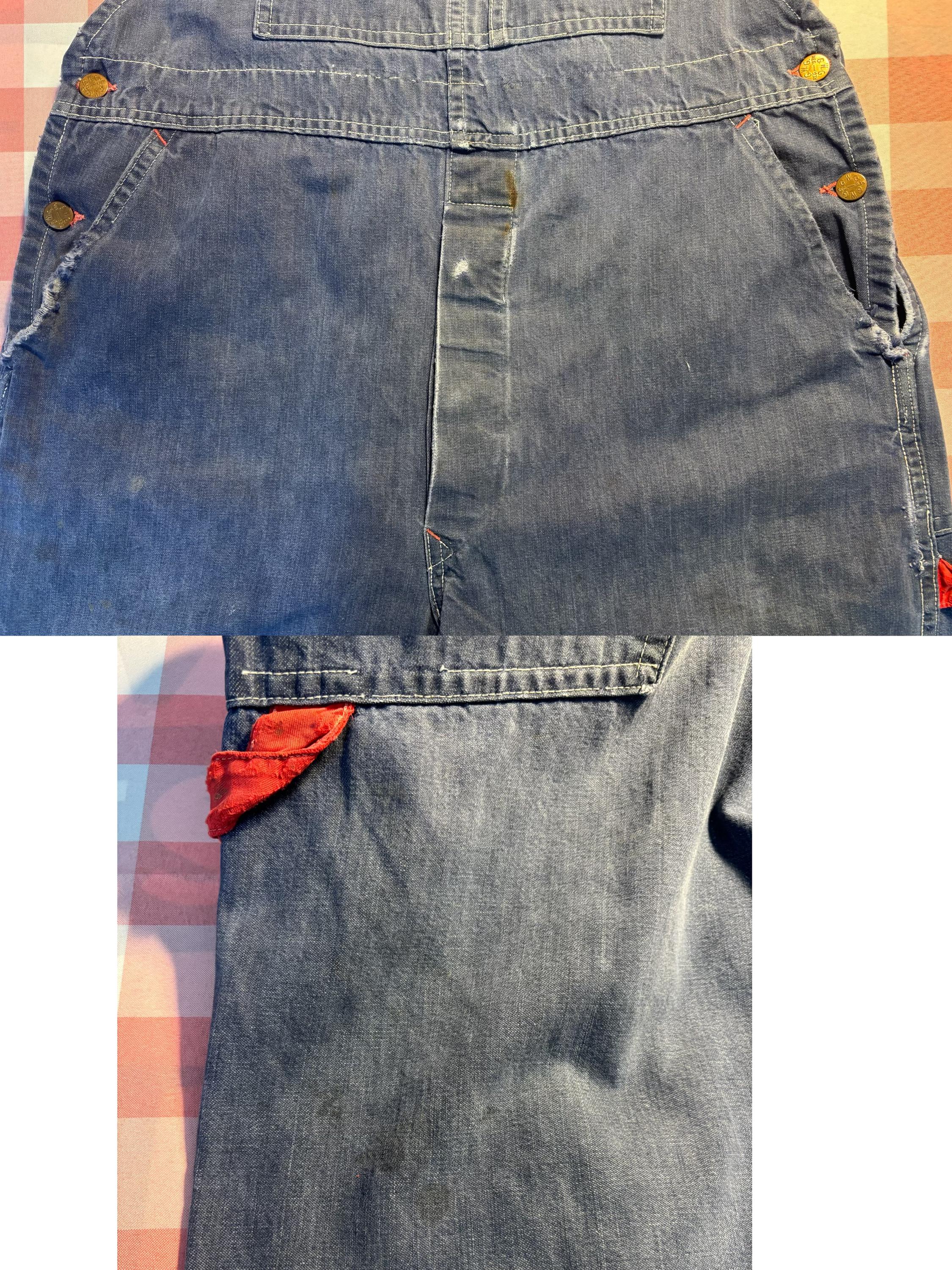 Rare Late 1950s/early 1960s GWG Red Strap Denim Overalls | 37