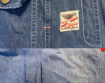 Rare Late 1950s/early 1960s GWG Red Strap Denim Overalls | 37