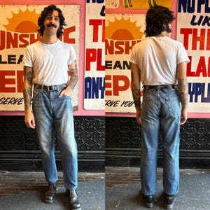 1990s Silver Tab Levi&#39;s Jeans | 35&quot; x 29&quot; | Tapered and Hemmed