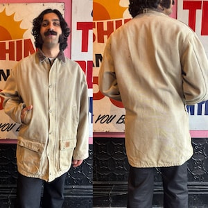 1990s Carhartt Boulder Canvas Flanellgefütterte Jacke | Größe X-Large Tall | PB2472