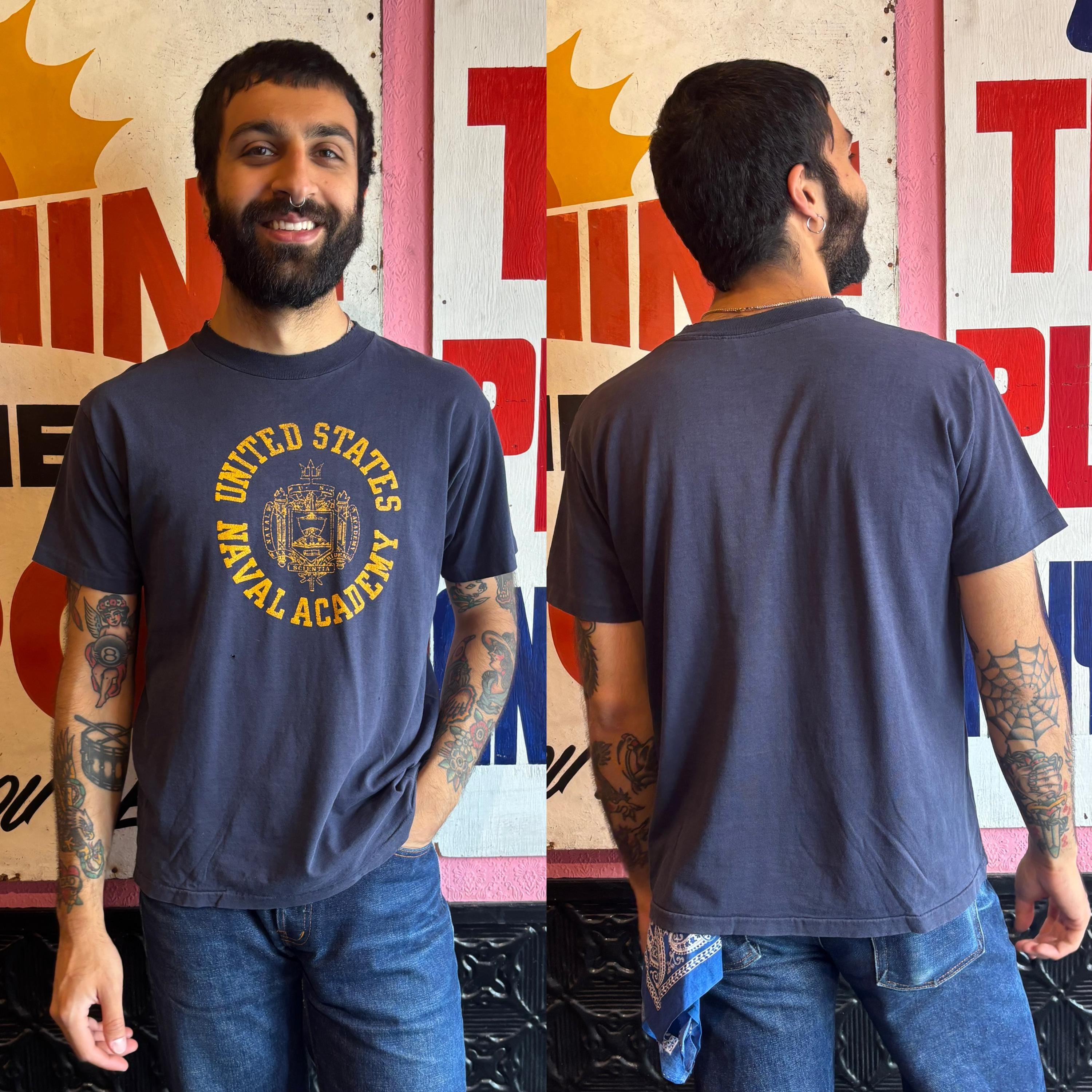 1980s US Naval Academy Single Stitch Champion T-shirt | Size Large