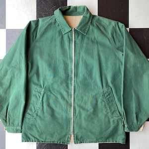 1950s Reversible Green and Beige Ricky Jacket | Size Small