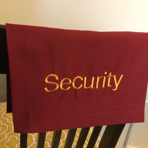 Custom Embroidered Reserved Chair Sash, Twill or Velveteen