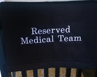 Custom Embroidered Reserved Seating Sash, Venue Chair Sign