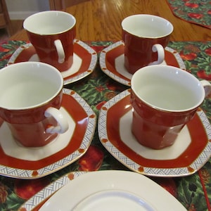 Mikasa Egyptian Terracotta Cups and Saucers (set of four)  GA-A-19