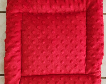 Cat Tree Cushion, Bed, Mat Fleece Red "Minky" 12" Square