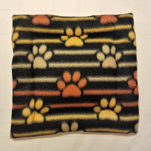 Cat Tree Cushion Black & Brown with Paw Print Fleece 12&quot; Square