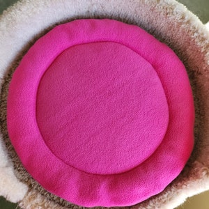 Cat Tree Cushion, Mat Rose Pink Fleece 14” Diameter