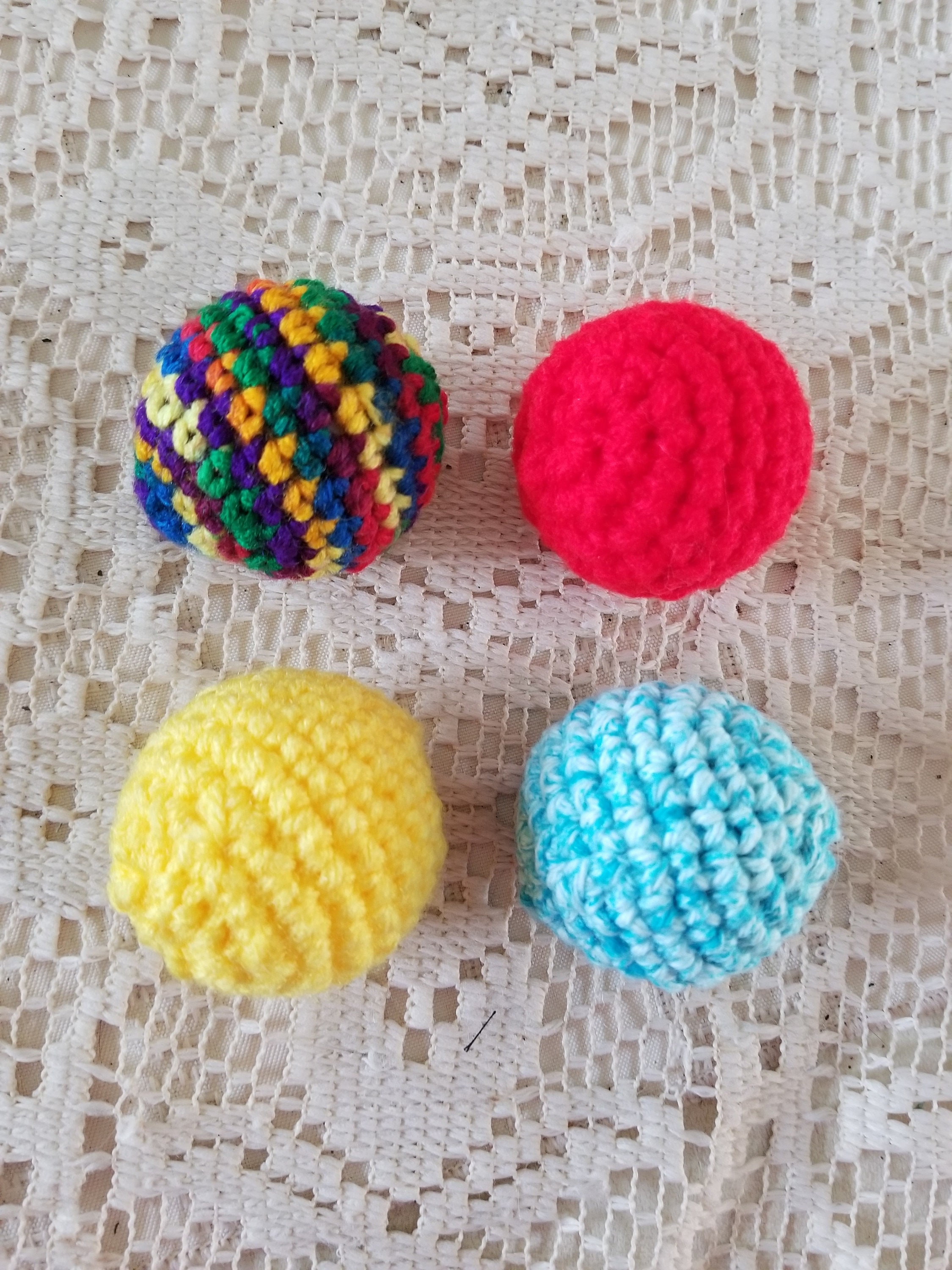 Crochet Cat Toy Balls Three of Assorted Colors Etsy