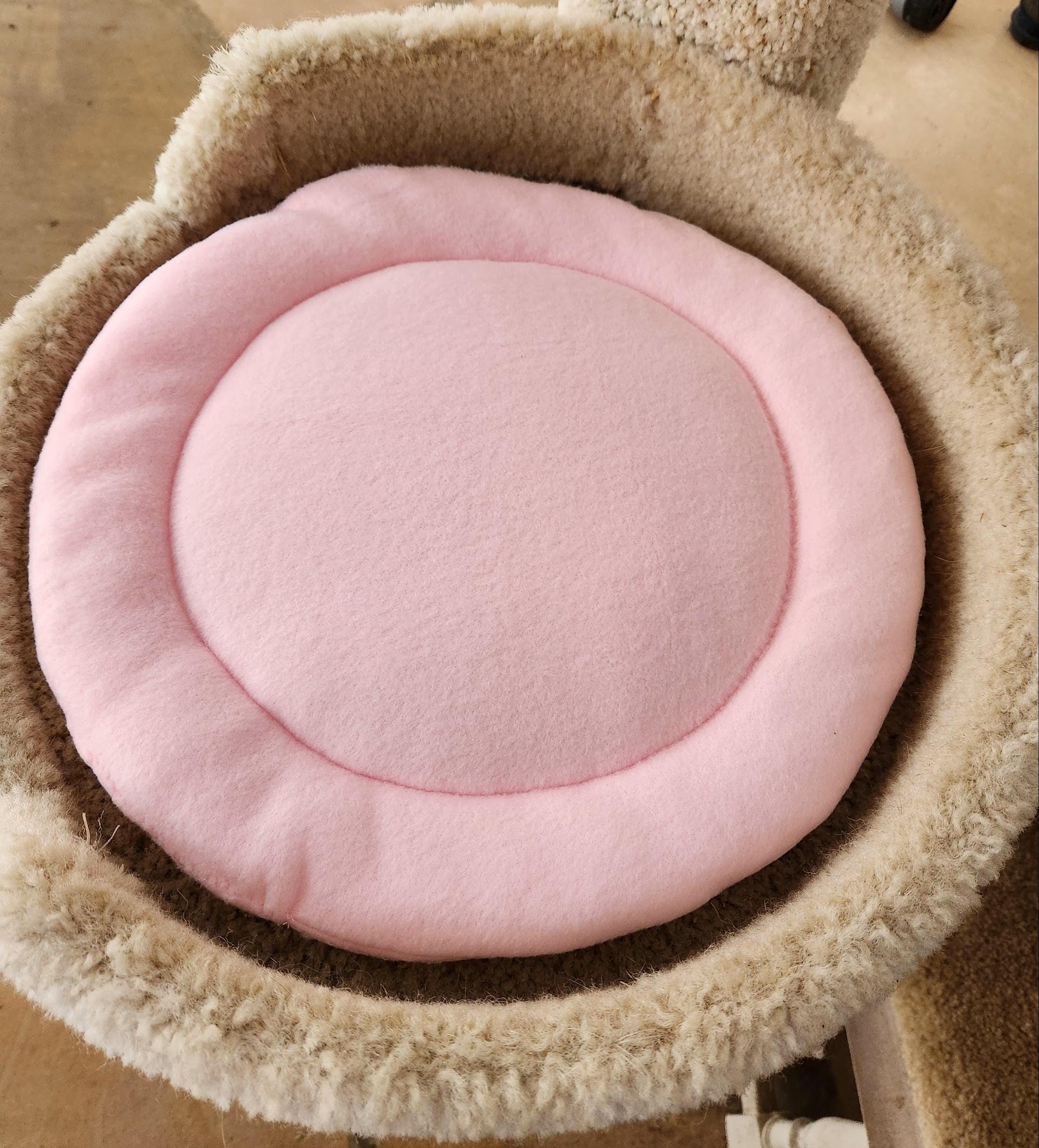 Cat Tree Cushion Mat Fleece White Kitties With Pink Background 14 ...