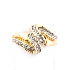 14K Gold Ring, Cubic Zirconia Engagement Ring, Diamonique