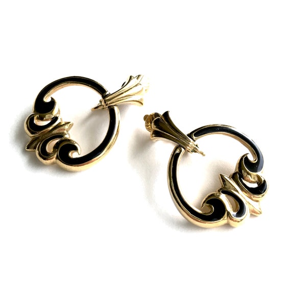 TRIFARI Earrings, Door Knocker Clip On Style, Gol… - image 5