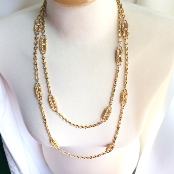 Double Chain Necklace Set, Convertible Gold Tone … - image 4