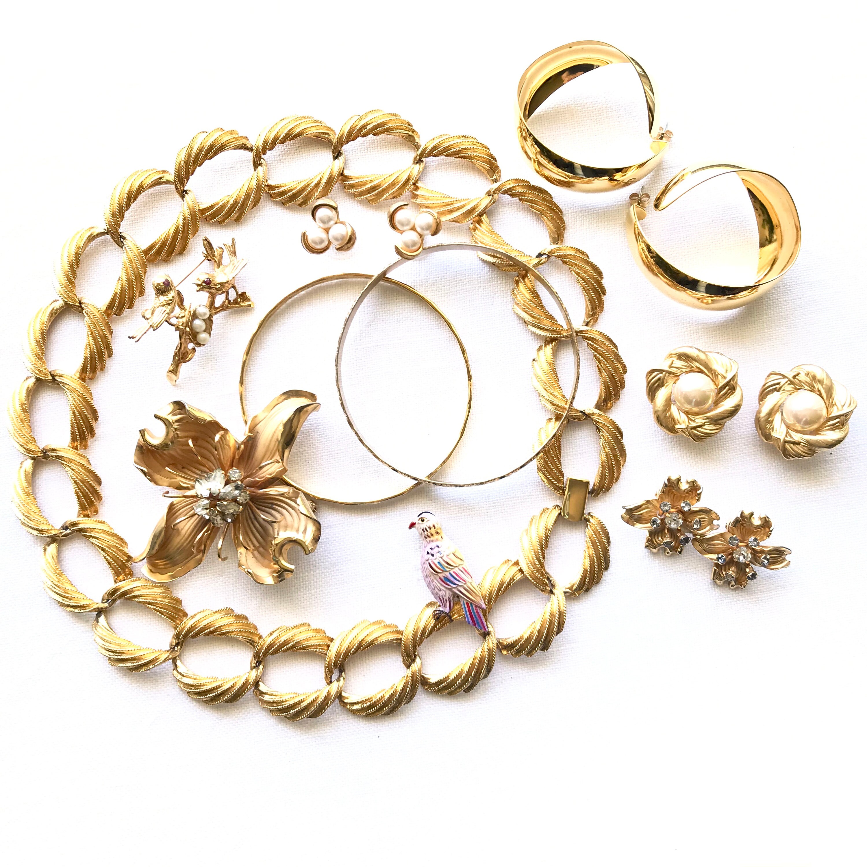 Vintage Jewelry Lot Clip On Earrings Large Hoop Earrings Etsy