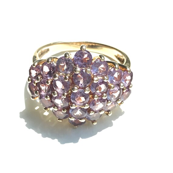 Amethyst Gemstones Cluster Cocktail Ring