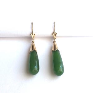 Genuine Jade Jewelry Earrings 14K Gold, Latch Backs or Vintage Screw Backs