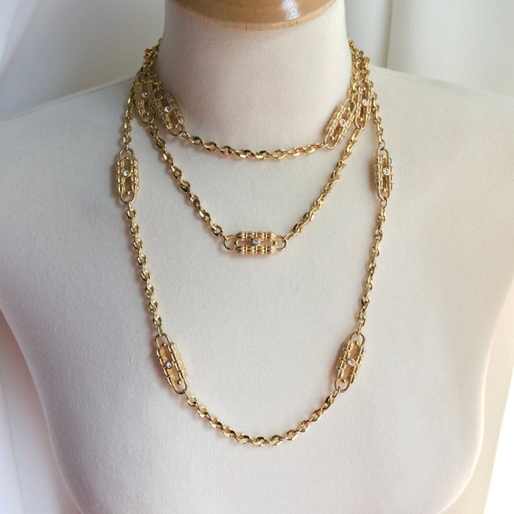 Double Chain Necklace Set, Convertible Gold Tone … - image 2