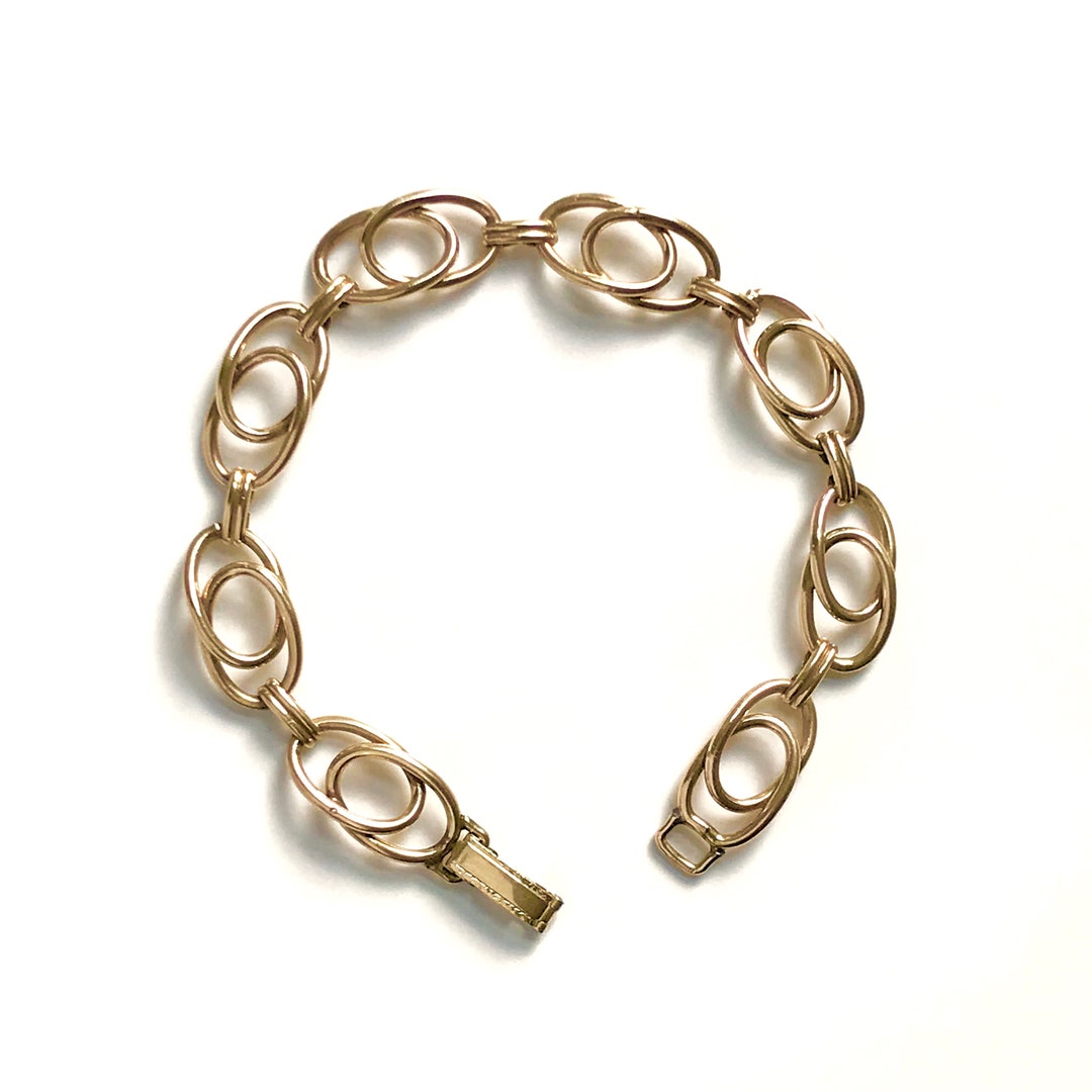 Vintage Double Loop Bracelet Gold Filled Etsy