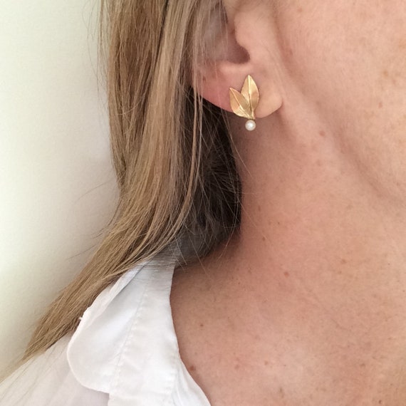 Pearl Earrings, Bridal Earrings, Gold Filled Jewe… - image 7