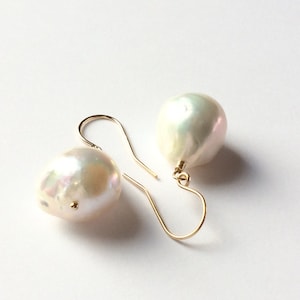 Baroque Pearl Earrings, 14K Gold Filled Handmade Jewelry