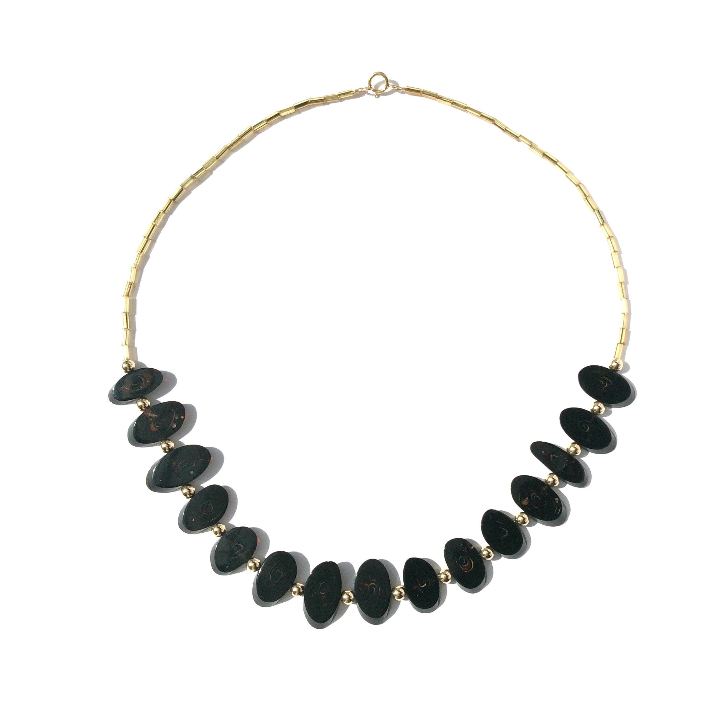 黒珊瑚ネックレス、金張りジュエリー - Etsy 日本
