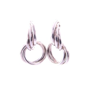 Hoop Earrings, Drop Dangles on Pierced Posts, Sterling Silver Jewelry