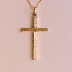Vintage Necklace Cross Pendant, Christian Jewelry